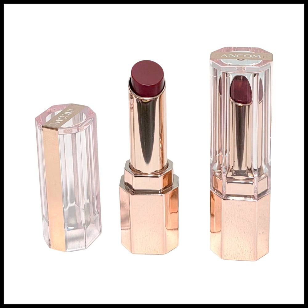 2 X Lancome L'Absolu Mademoiselle Shine Lipstick Rose Gold Berry Plum‎ Hydrating